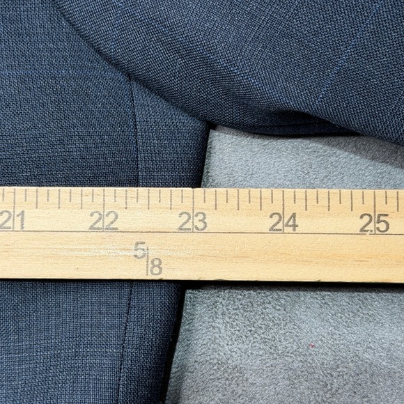 Lauren Ralph Lauren Mens Suit 48L Blazer Navy Blue Windowpane Wool 38x34 Pants - Picture 7 of 16